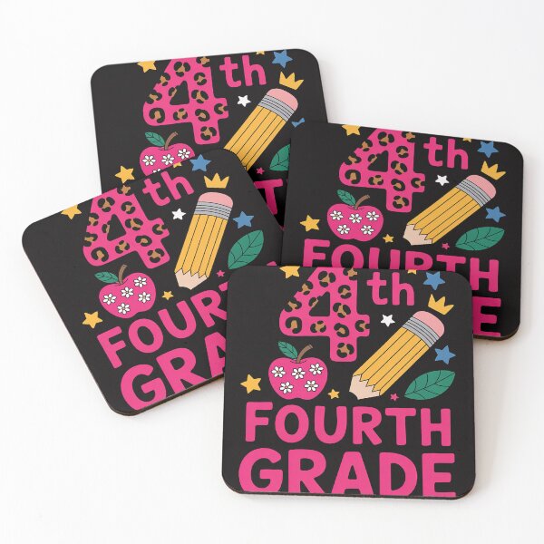 Item preview, Hello 4th Fourth Grade Back to School Teacher Pink Leopard designed and sold by HudsonErik.