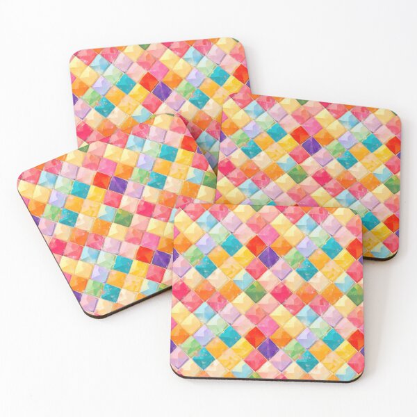 Item preview, Rainbow Harlequin Diamond Tile Mosaic Pattern designed and sold by bubblegoth.