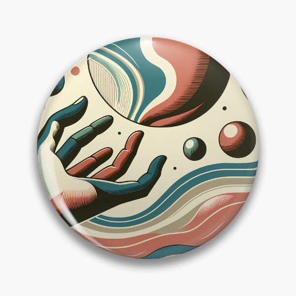 Item preview, Retro Cosmic Hand and Abstract Planet Waves designed and sold by InkSmithery.