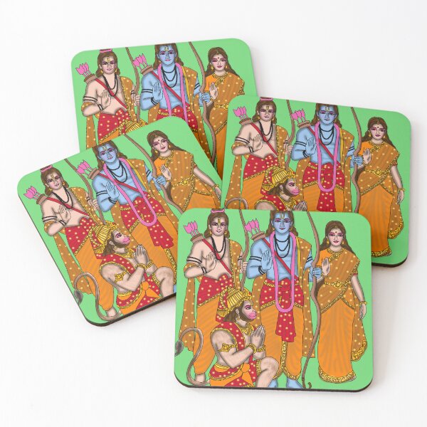Item preview, Lord Rama Family Art – Divine Ram Darbar Illustration designed and sold by Harshit_Digital_Arts.