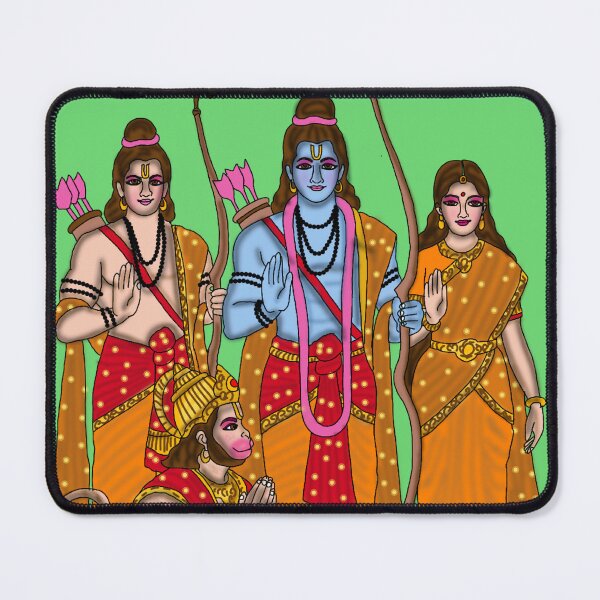 Item preview, Lord Rama Family Art – Divine Ram Darbar Illustration designed and sold by Harshit_Digital_Arts.