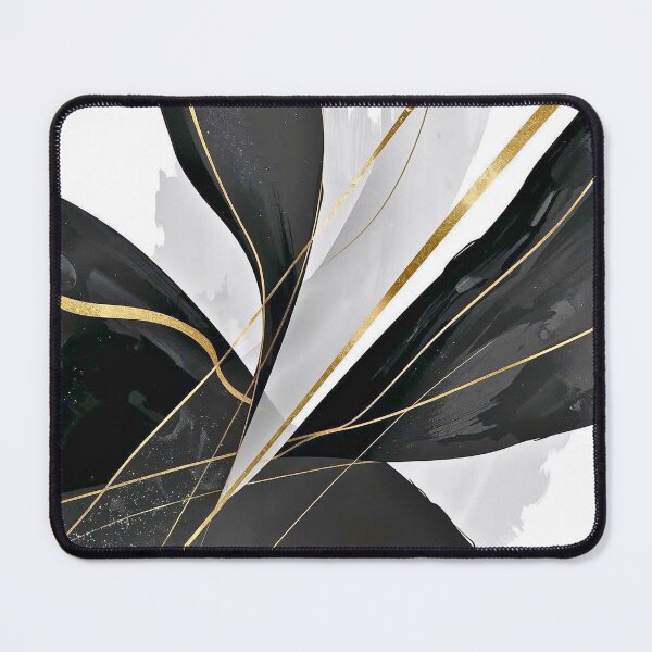Item preview, Black White Gold Flow – Luxury Abstract Floral Art designed and sold by Cozyartsss.