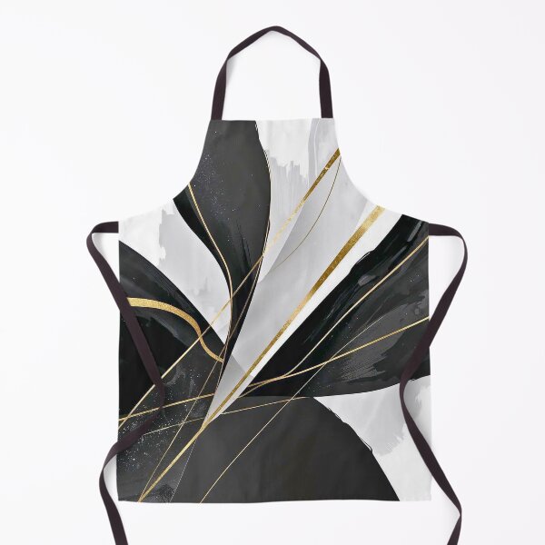 Item preview, Black White Gold Flow – Luxury Abstract Floral Art designed and sold by Cozyartsss.