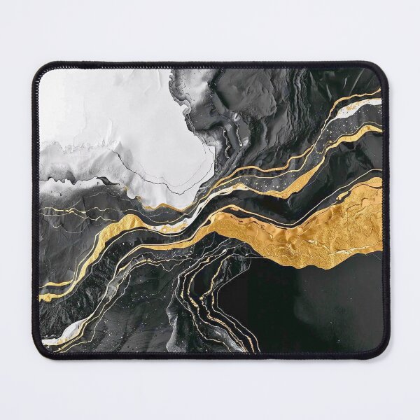 Item preview, Black Marble Gold River – Luxury Abstract Fluid Art designed and sold by Cozyartsss.