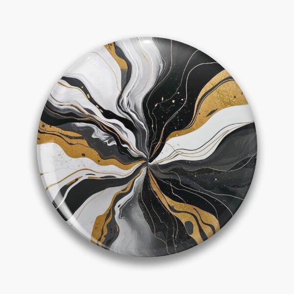 Item preview, Black, White & Gold Burst – Elegant Abstract Flow Art designed and sold by Cozyartsss.