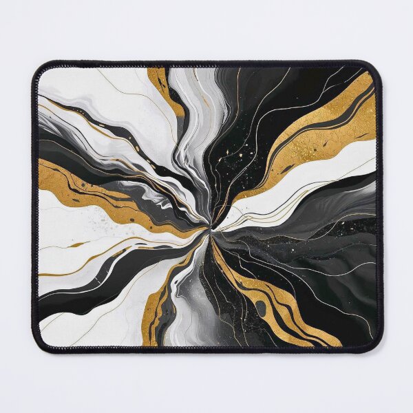 Item preview, Black, White & Gold Burst – Elegant Abstract Flow Art designed and sold by Cozyartsss.
