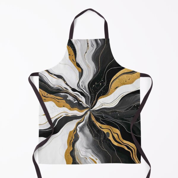 Item preview, Black, White & Gold Burst – Elegant Abstract Flow Art designed and sold by Cozyartsss.