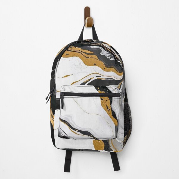 Item preview, Black, White & Gold Burst – Elegant Abstract Flow Art designed and sold by Cozyartsss.