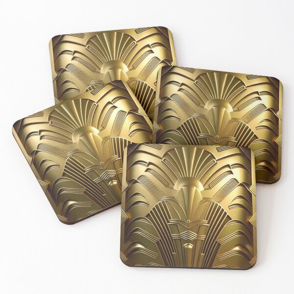 Item preview, ALL CHROME - Art Deco - PATTERN - GOLD/Brass designed and sold by CleverCulture.