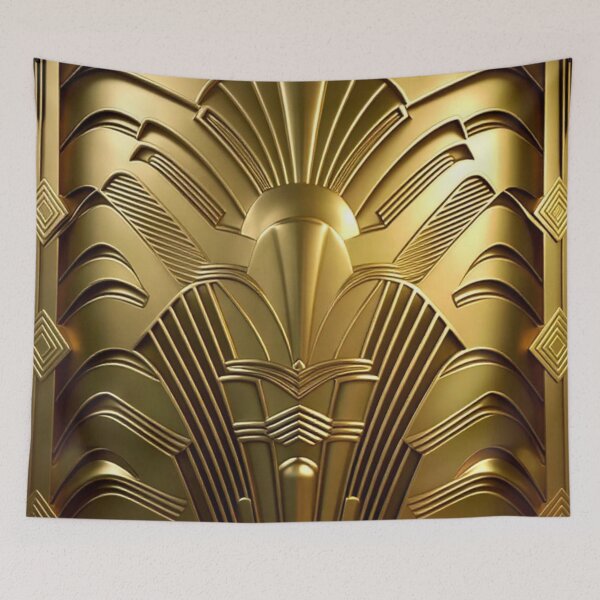 Item preview, ALL CHROME - Art Deco - PATTERN - GOLD/Brass designed and sold by CleverCulture.