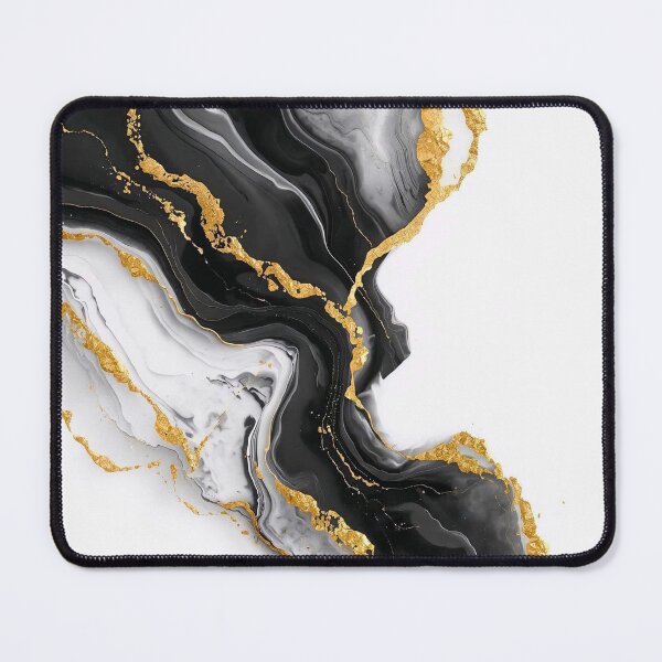 Item preview, Black and White Marble Abstract with Gold Accents designed and sold by Cozyartsss.