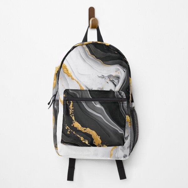 Item preview, Black and White Marble Abstract with Gold Accents designed and sold by Cozyartsss.