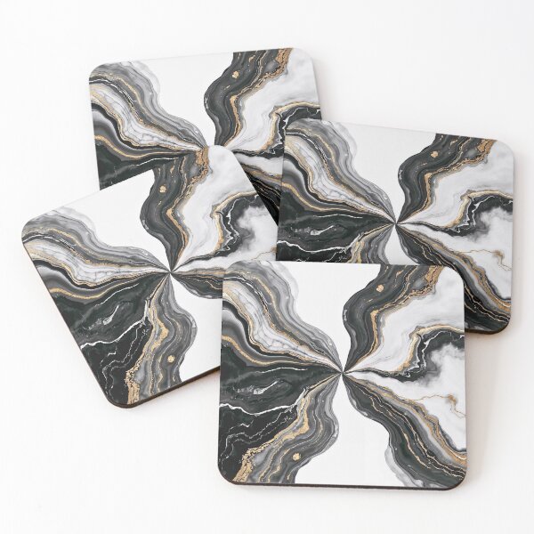 Item preview, Luxury Black and White Marble Abstract with Gold Accents designed and sold by Cozyartsss.