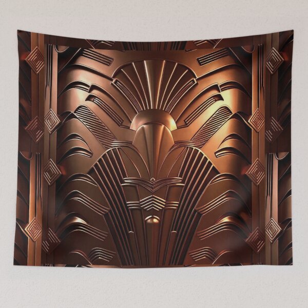 Item preview, ALL CHROME - Art Deco - PATTERN - Polished Copper designed and sold by CleverCulture.