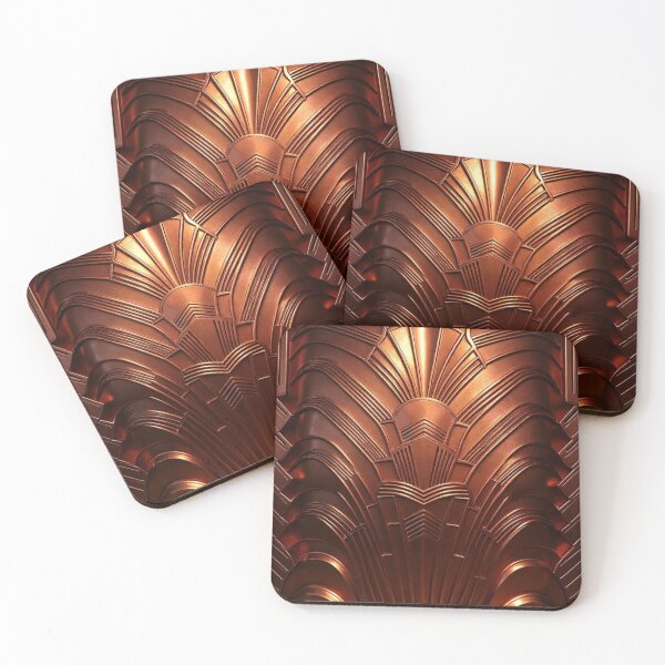 Item preview, ALL CHROME - Art Deco - PATTERN - Polished Copper designed and sold by CleverCulture.