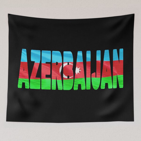 Item preview, AZERBAIJAN - Flag Flying in Wind cut to Letters Souvenir Sticker Shirt designed and sold by Adam Gormley.