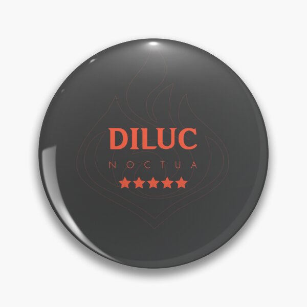 Item preview, Genshin Diluc Nameplate designed and sold by NeonSunsetMedia.