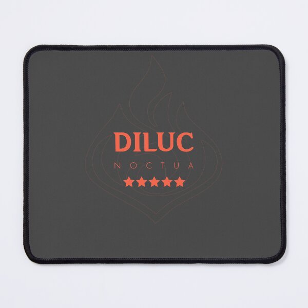 Item preview, Genshin Diluc Nameplate designed and sold by NeonSunsetMedia.