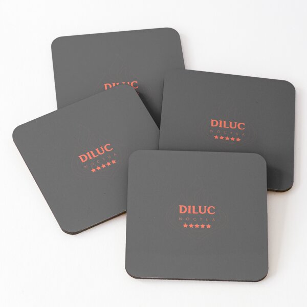 Item preview, Genshin Diluc Nameplate designed and sold by NeonSunsetMedia.