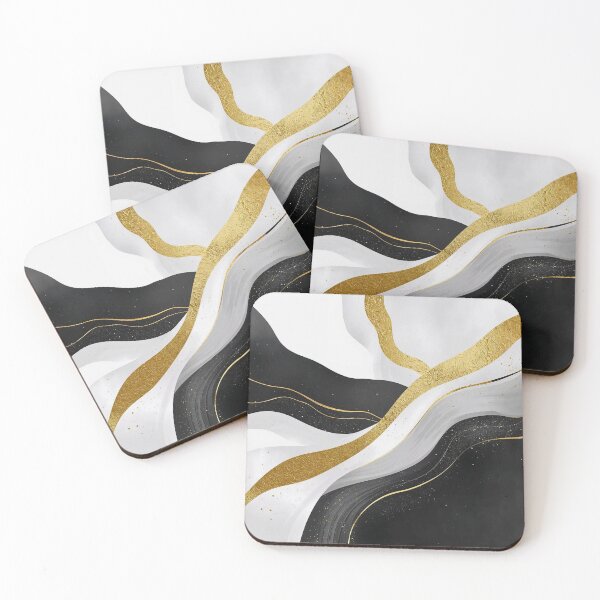 Item preview, Architectural Gold and Charcoal Sculpted Waves designed and sold by Cozyartsss.