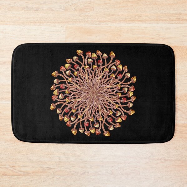 Item preview, Long stemmed brown mushroom mandala designed and sold by DaveDanchuk.