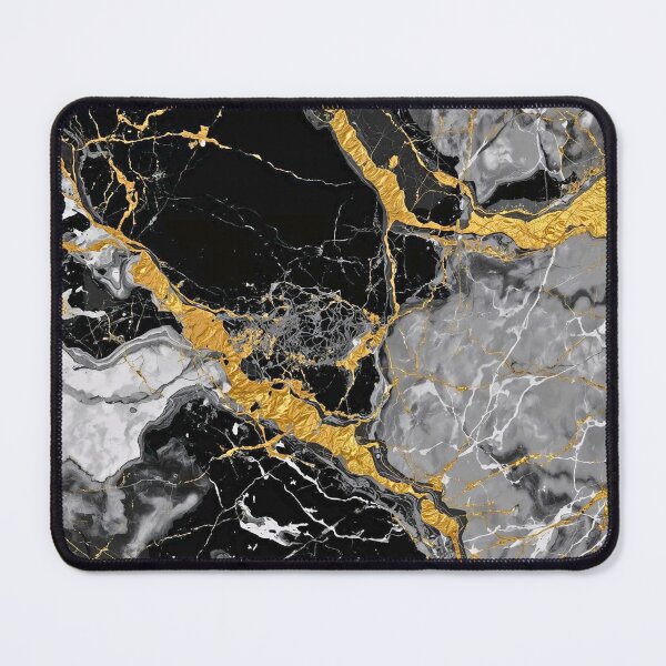 Item preview, Luxury Obsidian and Grey Quartz Gold Veined Marble designed and sold by Cozyartsss.