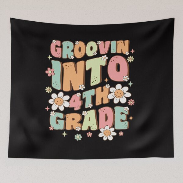 Item preview, Groovin Into 4th Grade Cute Groovy First Day of 4th Grade designed and sold by HermanTricia.