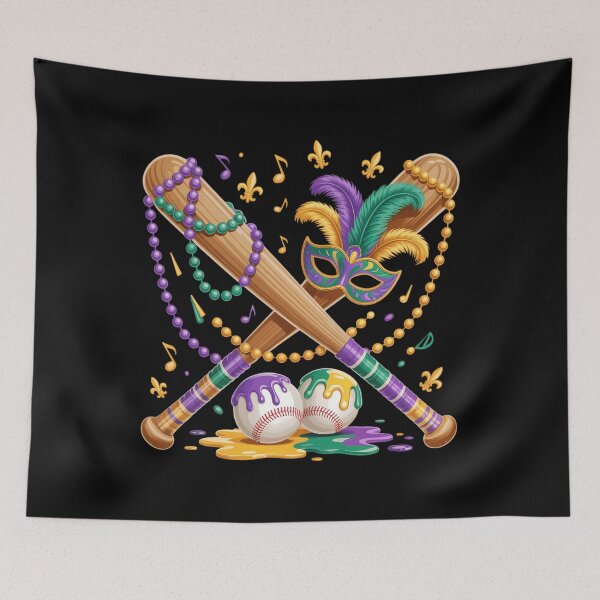 Item preview, Mardi Gras Baseball Drip designed and sold by Morphologiona.