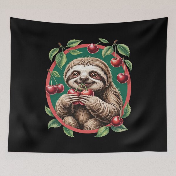 Item preview, Cherry Sloth Cherry Fruit Sloth Lover Animal Art Wildlife designed and sold by countntenov.