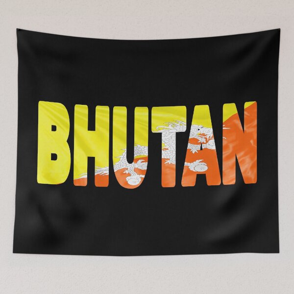 Item preview, BHUTAN - Flag Flying in Wind cut to Letters Souvenir Sticker Shirt designed and sold by Adam Gormley.