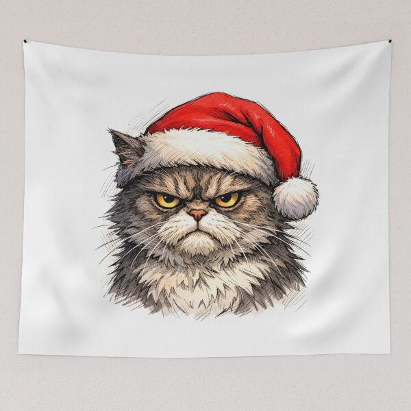 Item preview, Festive Grumpy Cat Holiday Art designed and sold by Silrom.
