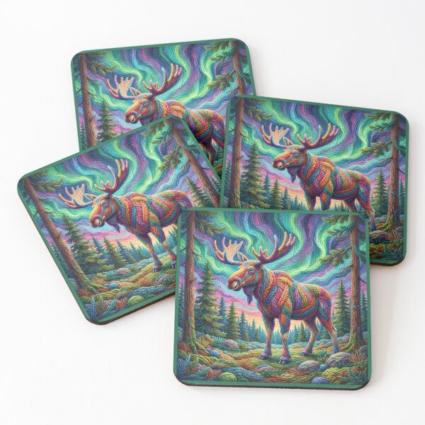 Item preview, Moose under the Northern Lights designed and sold by Tridentulus.