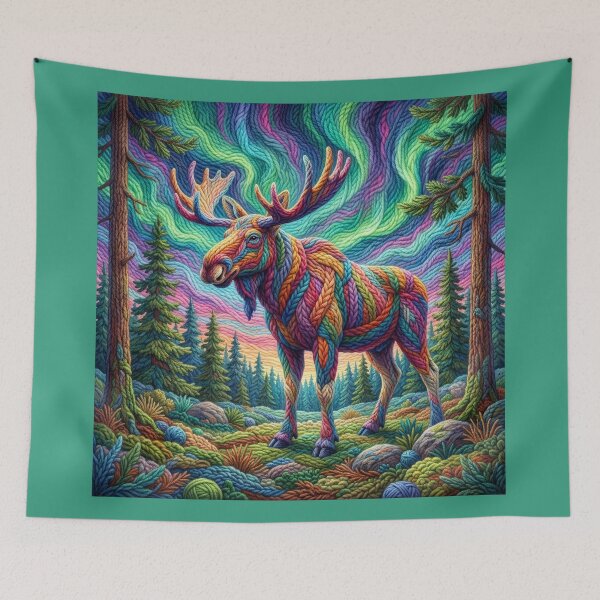 Item preview, Moose under the Northern Lights designed and sold by Tridentulus.