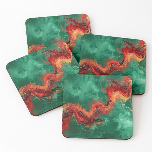 Item preview, Emerald and Ruby Dragon Fire Abstract designed and sold by Cozyartsss.