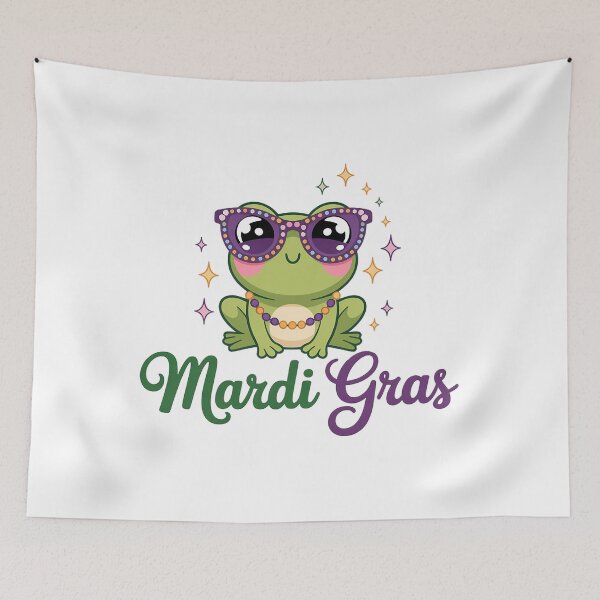 Item preview, Mardi Gras Frog Cute designed and sold by Morphologiona.