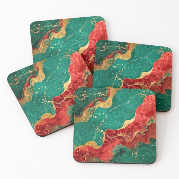 Item preview, Imperial Jade and Crimson Gold Marble designed and sold by Cozyartsss.