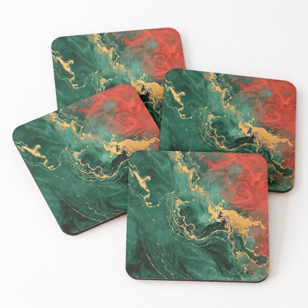 Item preview, Mystic Emerald and Ruby Fluid Gold Nebula designed and sold by Cozyartsss.