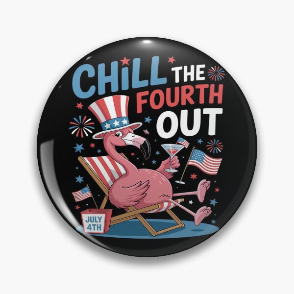Item preview, Chill The Fourth Out 4th Of July US Flag Flamingo Drinking designed and sold by Slwankol.