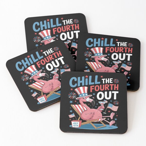 Item preview, Chill The Fourth Out 4th Of July US Flag Flamingo Drinking designed and sold by Slwankol.