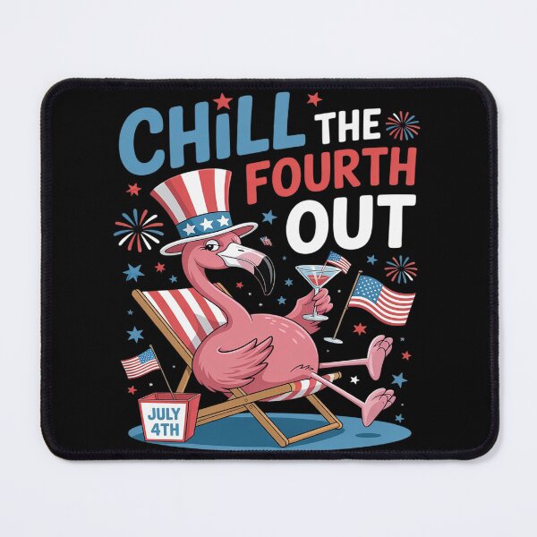 Item preview, Chill The Fourth Out 4th Of July US Flag Flamingo Drinking designed and sold by Slwankol.