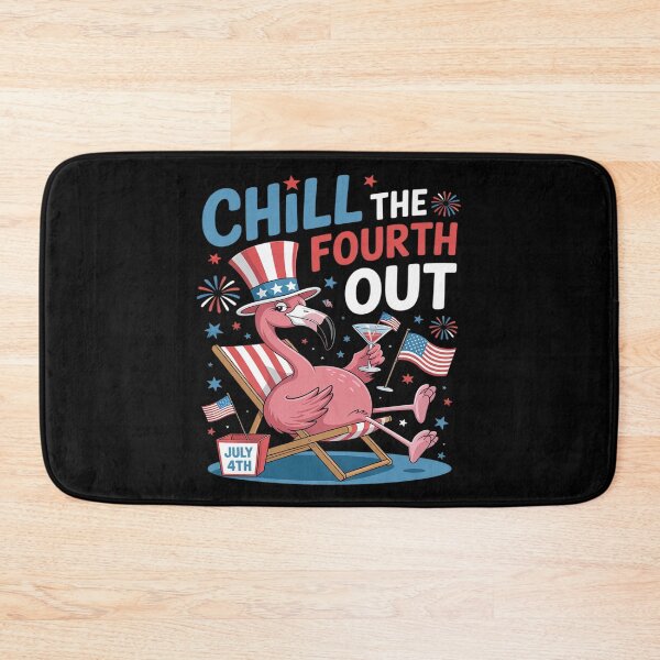 Item preview, Chill The Fourth Out 4th Of July US Flag Flamingo Drinking designed and sold by Slwankol.