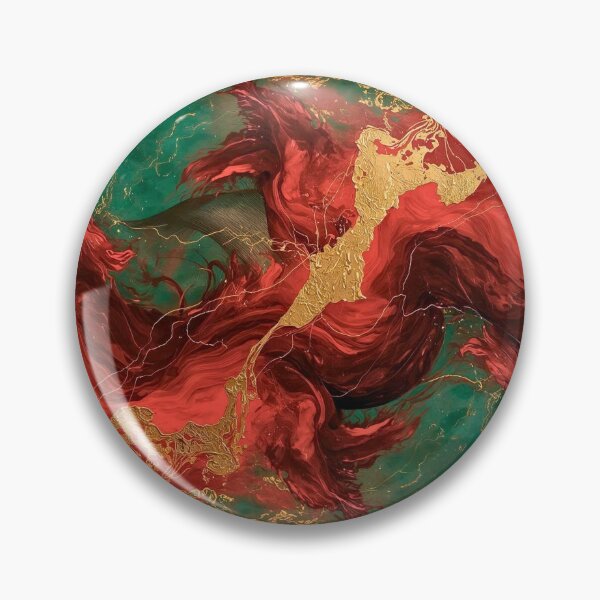 Item preview, Crimson Collision Emerald and Gold Abstract designed and sold by Cozyartsss.