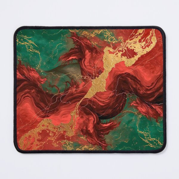 Item preview, Crimson Collision Emerald and Gold Abstract designed and sold by Cozyartsss.