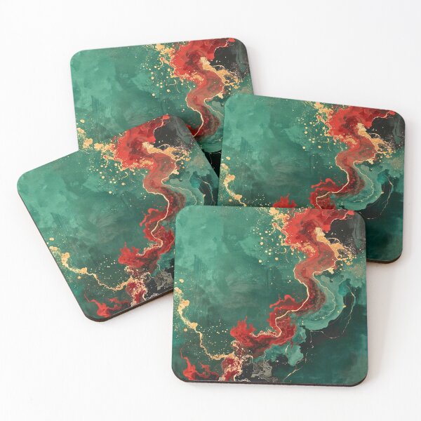 Item preview, Emerald Depths and Crimson Gold Tide designed and sold by Cozyartsss.