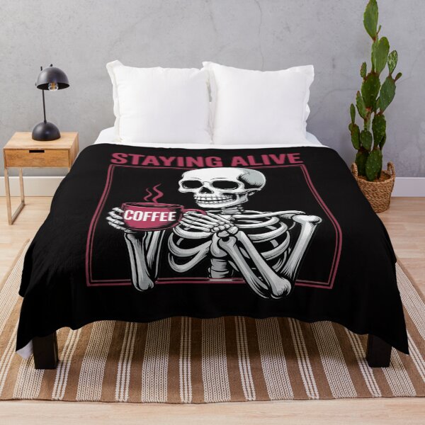 Item preview, Halloween Staying Alive Skeleton Drink Coffee Skeleton designed and sold by gerardostokes.