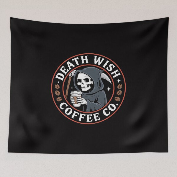 Item preview, Halloween Grim Reaper Drinking Coffee Death Wish Coffee Co designed and sold by gerardostokes.