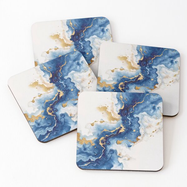 Item preview, Lapis Lazuli and Liquid Gold Fluid Abstract designed and sold by Cozyartsss.