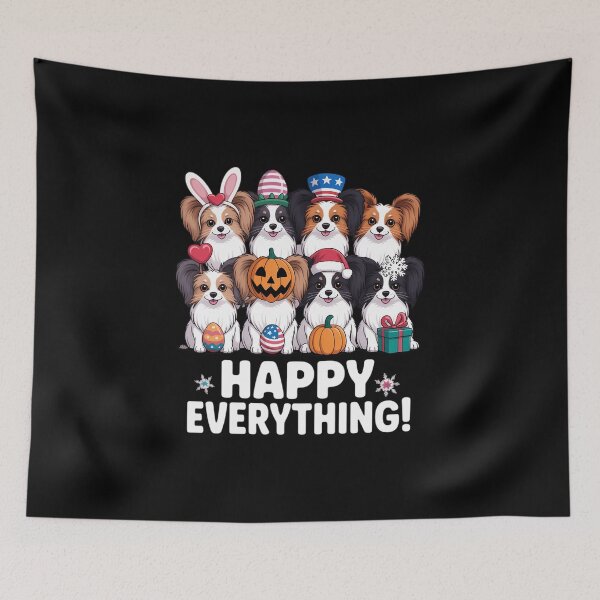 Item preview, Happy Everything Papillon Dog Seasons All Year Tree Lover designed and sold by IdunayaStore.