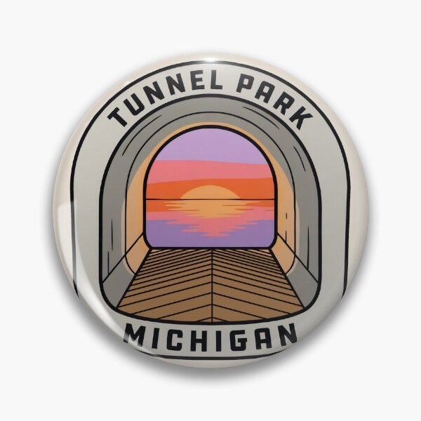 Item preview, Tunnel Park Michigan - Vintage Lake Michigan Sunset Design designed and sold by TheOldMittenIllustrated.