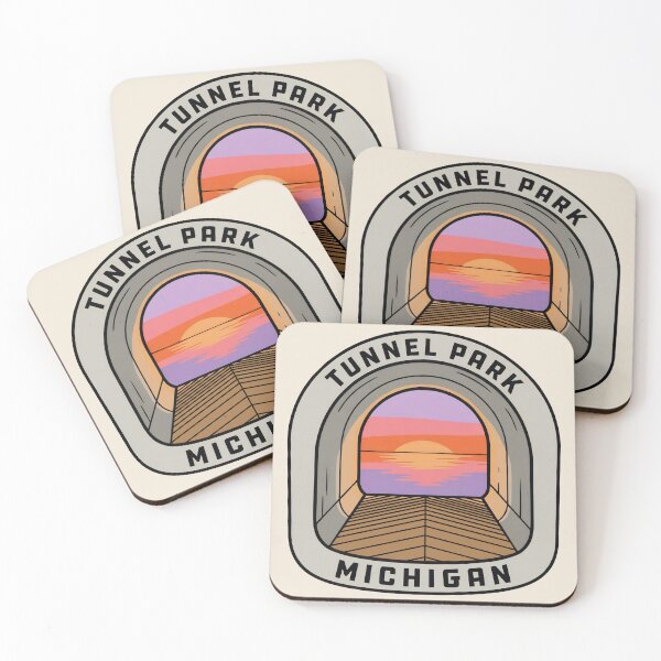 Item preview, Tunnel Park Michigan - Vintage Lake Michigan Sunset Design designed and sold by TheOldMittenIllustrated.